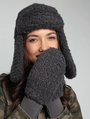 Nooki Gia Faux Fur Mitten- Mole