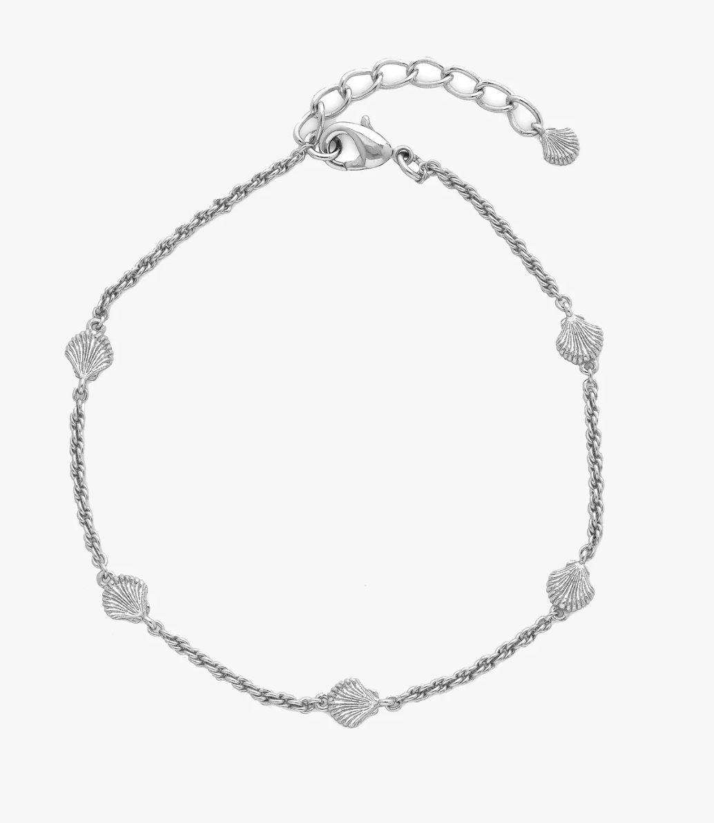 Tutti & Co Shell Anklet- Silver