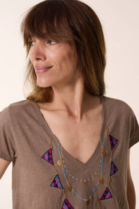Leon & Harper Tonton Brodery T-shirt - Sage