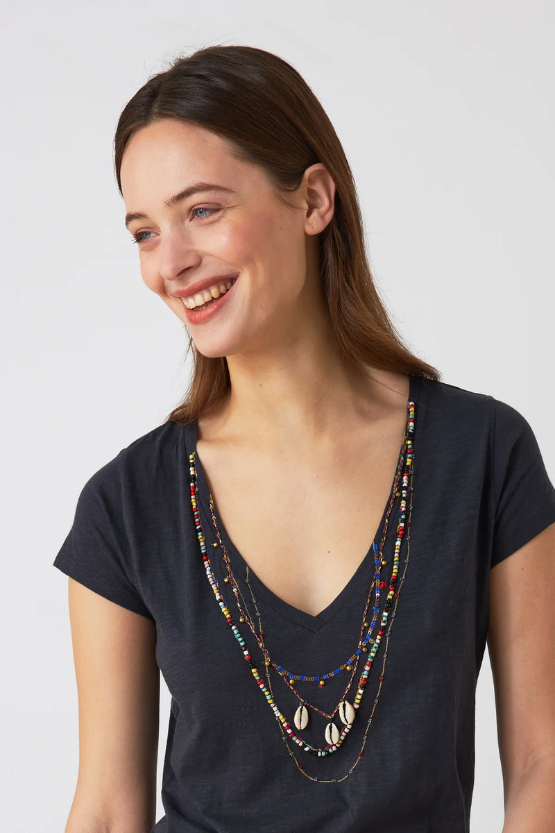 Leon & Harper Tonton Feather Tshirt - Navy main image 1