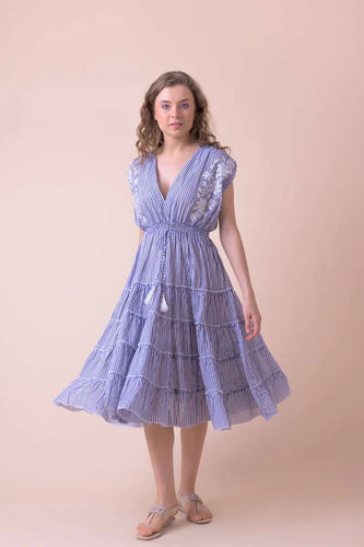 Dreams Handmade Apparel Trixie Dress - Blue Stripe
