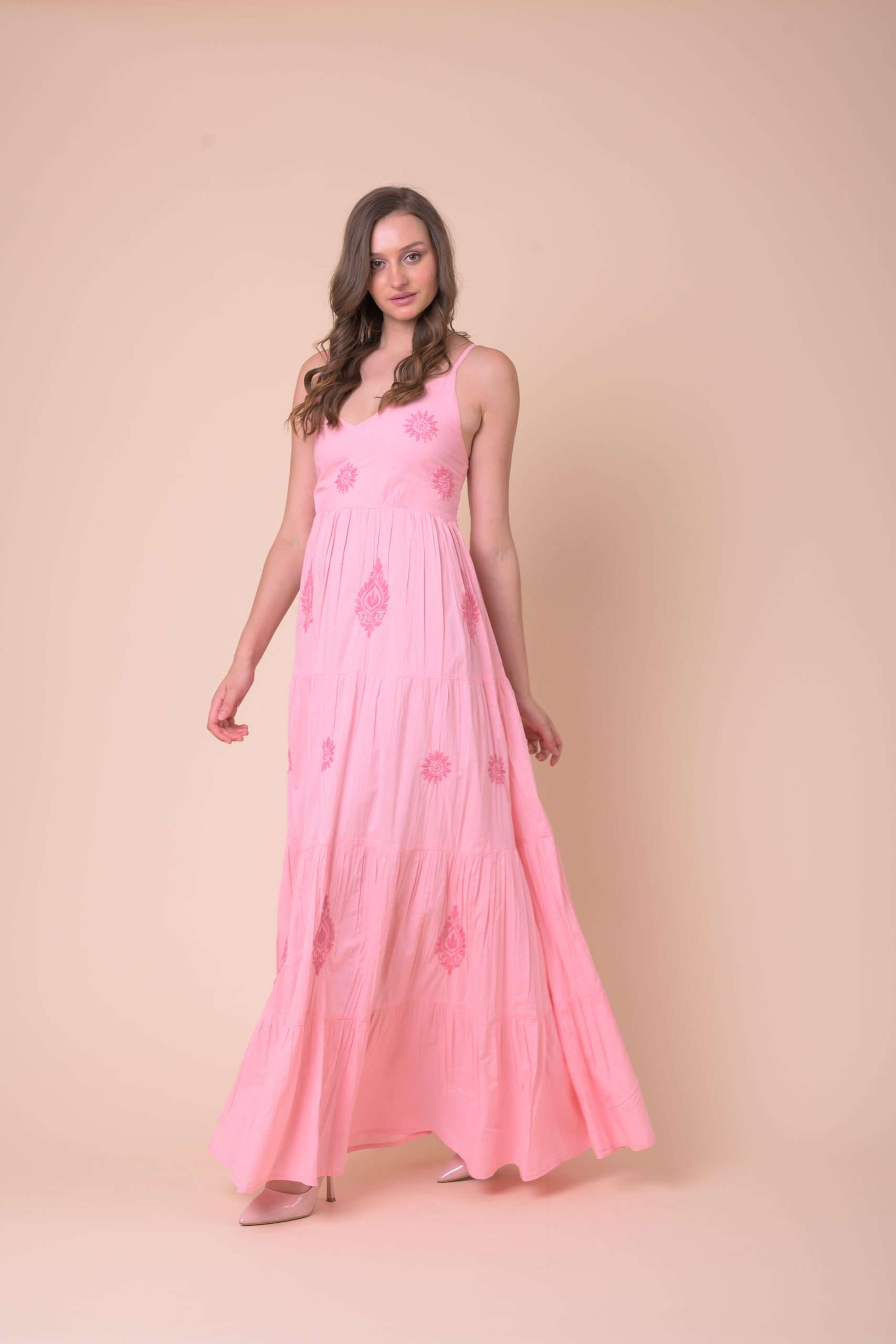 vanilla pink dress Pink Blue Vanilla Snakeskin High Neck Pleat Dress