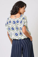 Traffic People - Whispers Top - Blue and Cream