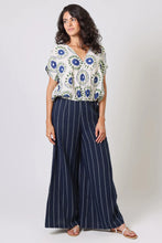 Traffic People - Whispers Top - Blue and Cream