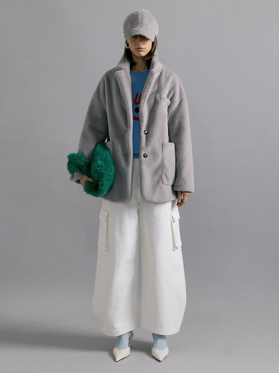 ★MOLLIOLLI★ MOLI light fur blazer jacket [grey] Molliolli Moli Blazer - Grey – BOHO BEACH FEST