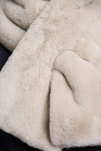 Rino & Pelle - Stip Faux Fur Scarf - Birch Cream
