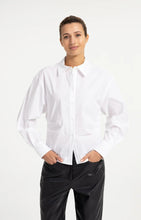 YAYA - Blouse with Waist Accent and Pleat Detail - Pure White