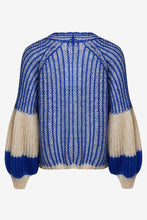 Noella - Liana Knit Cardigan - Cream/Cobalt Blue