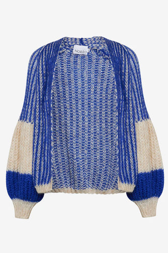 Noella - Liana Knit Cardigan - Cream/Cobalt Blue