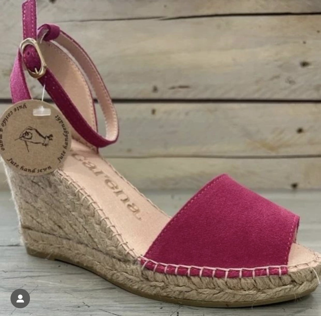 Macarena Carla Wedge  - Magenta Pink Suede