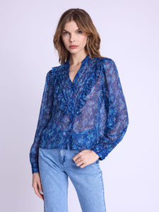 Berenice Celestina blue floral shirt