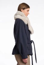 Rino & Pelle - Stip Faux Fur Scarf - Birch Cream