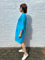 Dreams - Pleated Lace Dress - Turquoise
