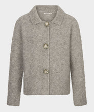 Esqualo - Flower Button Cardigan - Grey