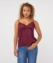 EsQualo - Lace Satin Camisole - Merlot