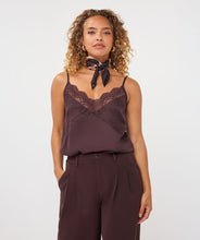 EsQualo - Lace Satin Camisole - Cacao