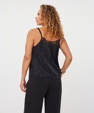 EsQualo - Satin Jacquard Camisole - Black