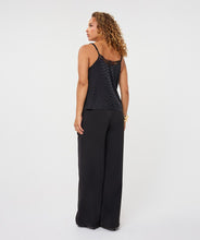 EsQualo - Satin Jacquard Camisole - Black