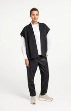 YAYA - Faux Leather Trousers - Hole Black