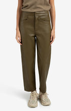 YAYA - Faux Leather Trousers - Khaki