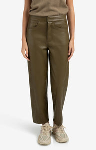 YAYA - Faux Leather Trousers - Khaki