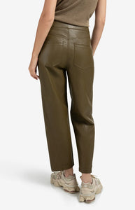 YAYA - Faux Leather Trousers - Khaki