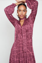 Faye Dress - Abstract Pink Bordeaux