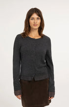 YAYA - Fine-Knit Cardigan - Dark Anthracite Melange