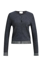 YAYA - Fine-Knit Cardigan - Dark Anthracite Melange