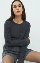 YAYA - Fine-Knit Cardigan - Dark Anthracite Melange