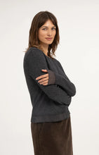 YAYA - Fine-Knit Cardigan - Dark Anthracite Melange