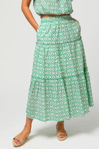 Aspiga Bea Maxi Skirt- Circle Cleo Green