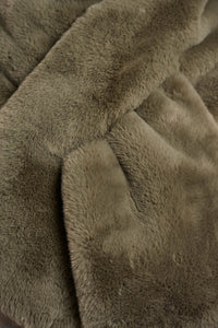 Rino & Pelle - Stip Faux Fur Scarf - Green ash