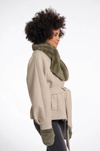 Rino & Pelle - Stip Faux Fur Scarf - Green ash