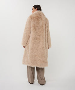 EsQualo - Long Hairy Coat - Sand