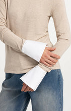 YAYA - Jersey Top with Removable Cuffs - Pure Cashmere Grey Melange