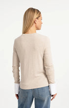 YAYA - Jersey Top with Removable Cuffs - Pure Cashmere Grey Melange