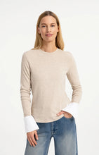 YAYA - Jersey Top with Removable Cuffs - Pure Cashmere Grey Melange
