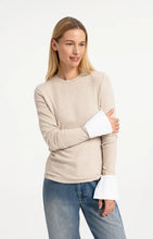 YAYA - Jersey Top with Removable Cuffs - Pure Cashmere Grey Melange