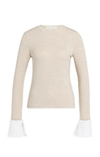 YAYA - Jersey Top with Removable Cuffs - Pure Cashmere Grey Melange