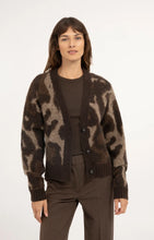 YAYA - Knitted Cardigan with Batwing Sleeves - Cocoa Brown Dessin