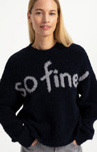 YAYA - Knitted Sweater with Artwork - Cat Black Dessin