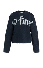 YAYA - Knitted Sweater with Artwork - Cat Black Dessin