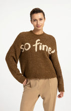 YAYA - Knitted Sweater with Artwork - Otter Brown Dessin