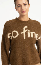 YAYA - Knitted Sweater with Artwork - Otter Brown Dessin