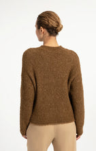 YAYA - Knitted Sweater with Artwork - Otter Brown Dessin