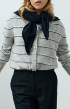 YAYA - Knitted Triangle Scarf - Cat Black