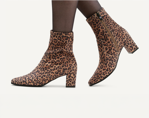Caprise - Short Stretch Boots - Leopard