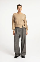 YAYA - Lightweight Sweater with Waistband - Camel