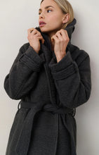 YAYA - Long Belted Coat - Charcoal